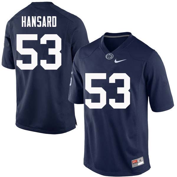 NCAA Nike Men's Penn State Nittany Lions Fred Hansard #53 College Football Authentic Navy Stitched Jersey MSM0398TT